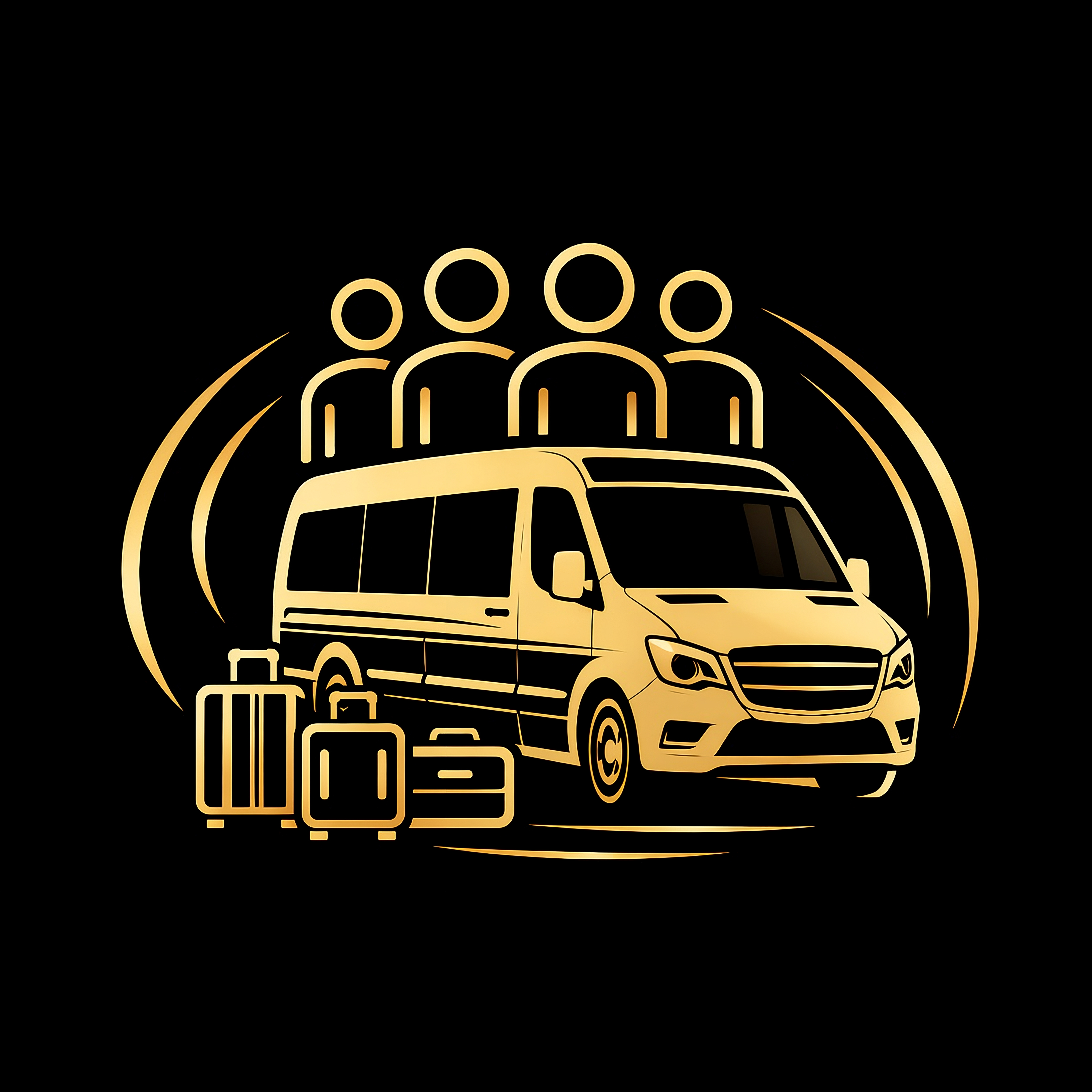 Group travel chauffeur service icon